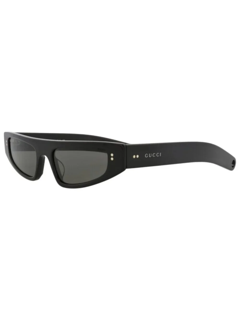 New Gucci Women's Sunglasses Cat Eye Recycled Acetate Frame Black Black Grey